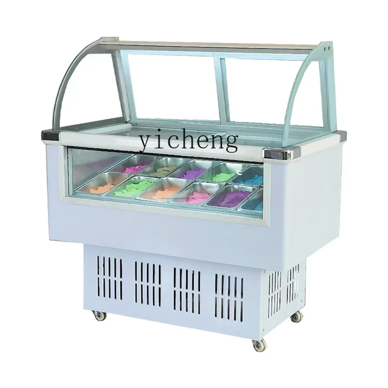 Commercial Ice Cream Machine Display Cabinet Thickness Cut Fried Yogurt Freezing Display Cabinet Cabinet FreezerHY