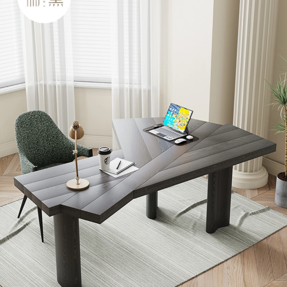 

Retro Creative Fan-Shaped Advanced Solid Wood Desk 1.8 M Computer Desk