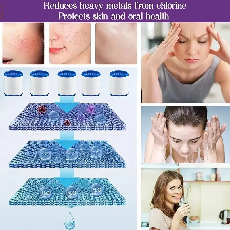 Filtro de agua para grifo de baño de revestimiento completo con desviador, metales pesados, suaviza los duchas y el purificador de agua de baño para agua dura