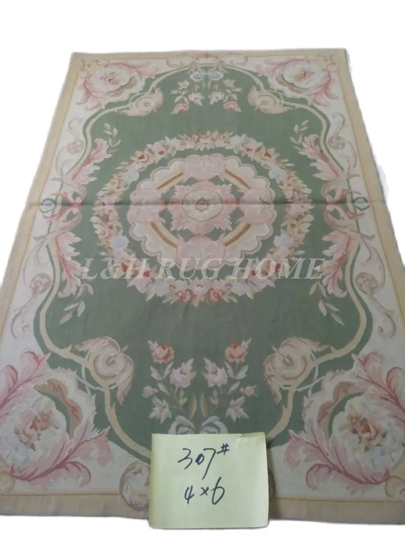 

Free Shipping 4'X6' French Woolen Aubusson rug handmade 100% New Zealand wool rugs and carpets for home decoration