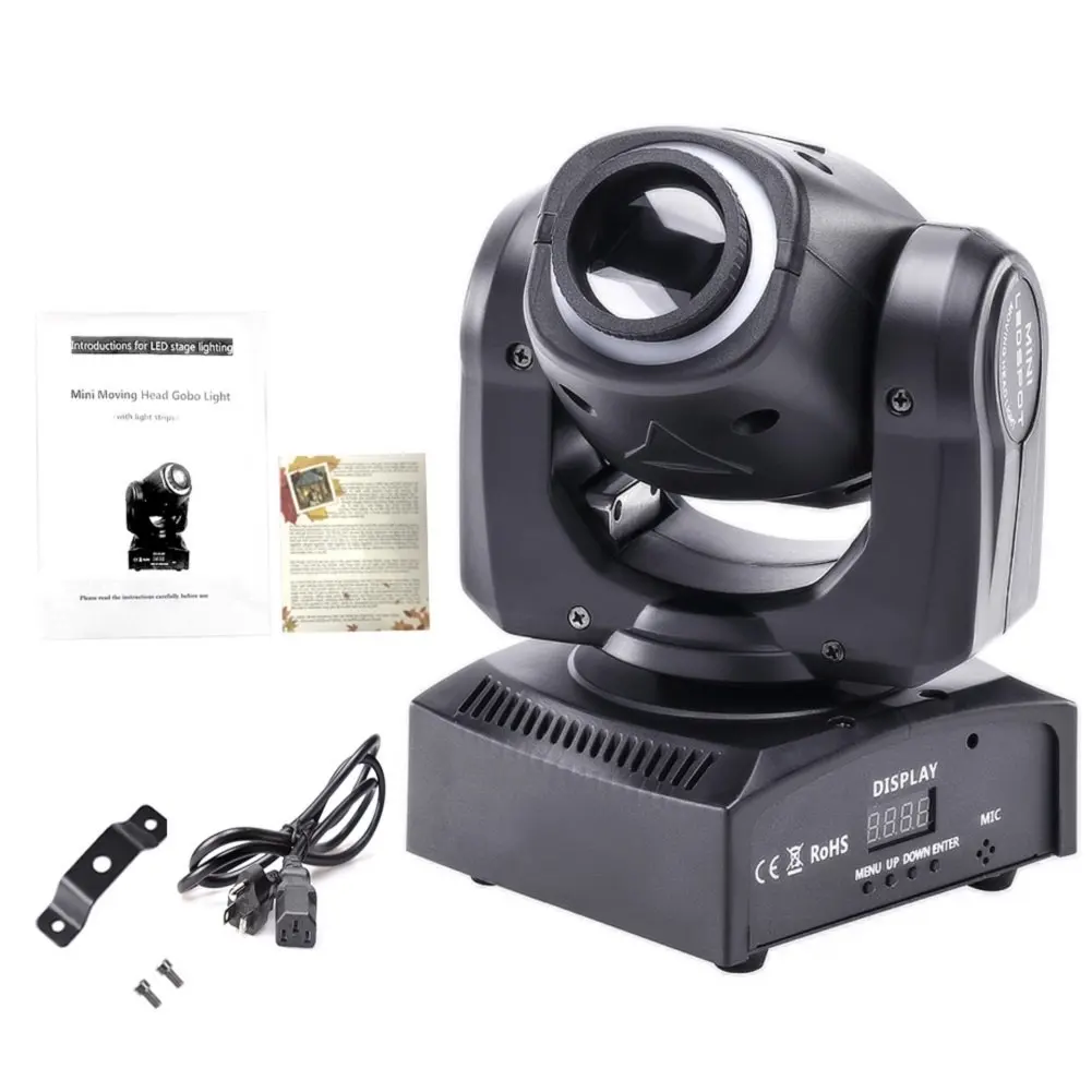 Fieryzeal 120W Beam Moving Head Light 8Patterns RGB Strobe Effect Lighting LED Spot Stage Light for DJ Disco Show Concert Party