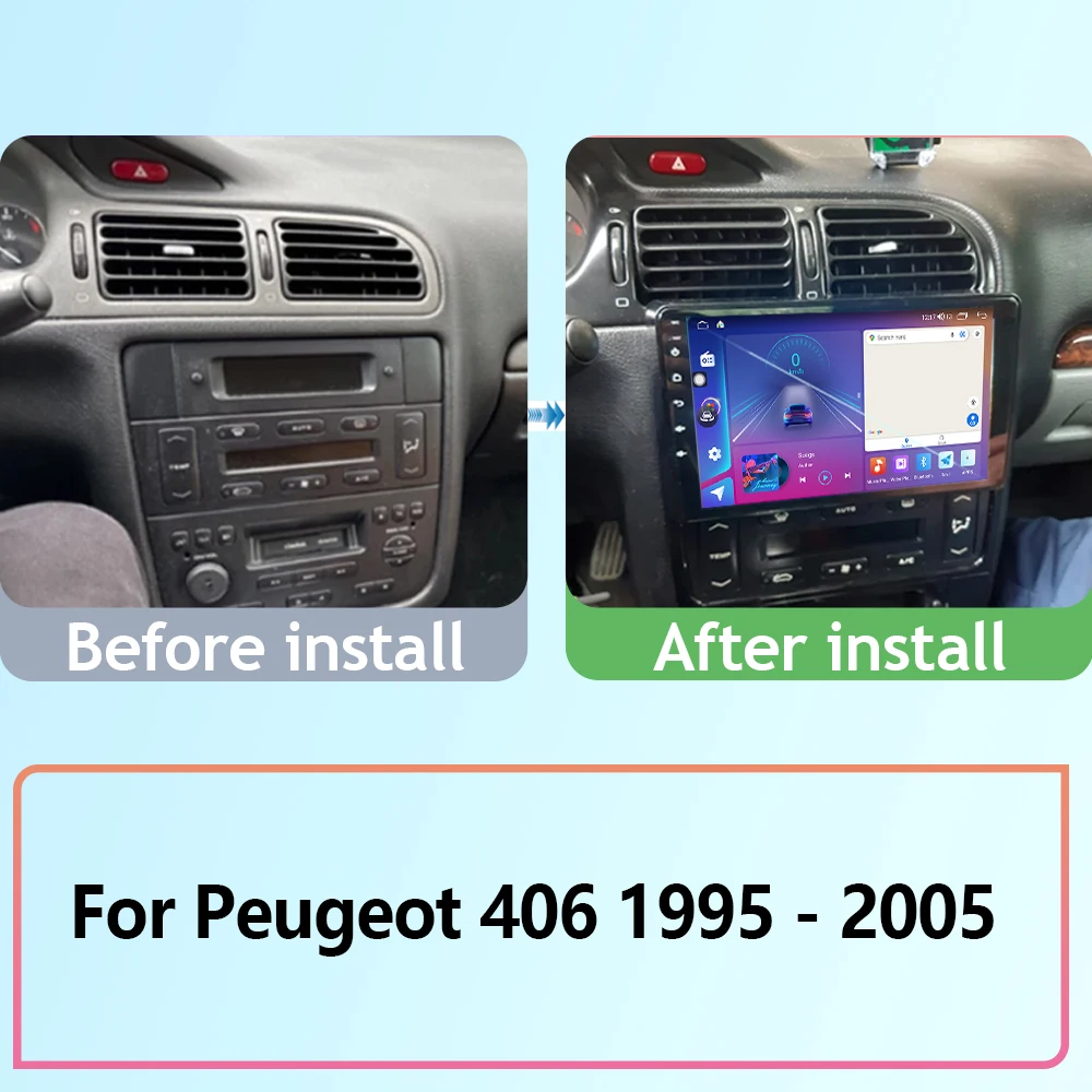 Car Android For Peugeot 406 1995 - 2005 Auto Radio Stereo Head Unit Multimedia Player GPS Navigation NO 2din DVD Carplay WIFI BT