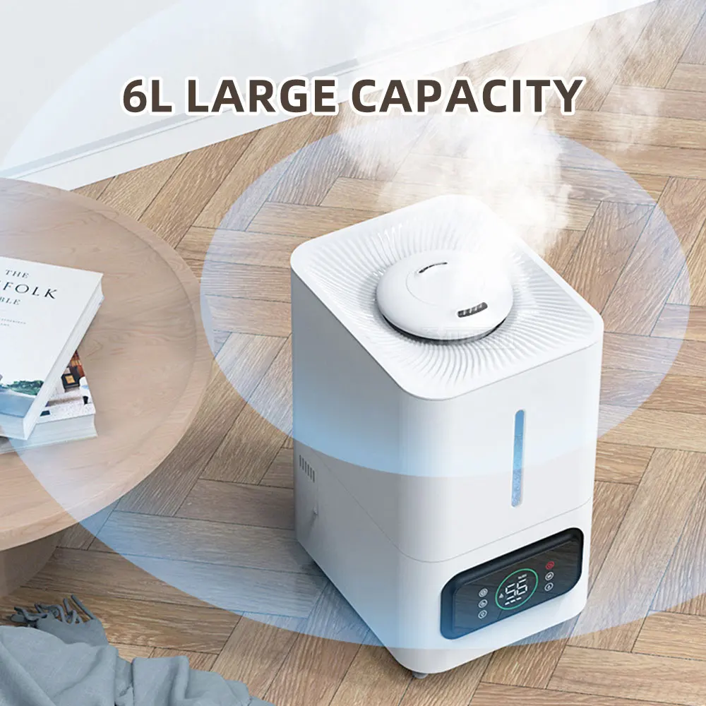 Bedroom, Desktop, Floor-Standing Model with High Mist Output 6L Ultrasonic Humidifier—Fruit and Vegetable Ultrasonic Humidifier
