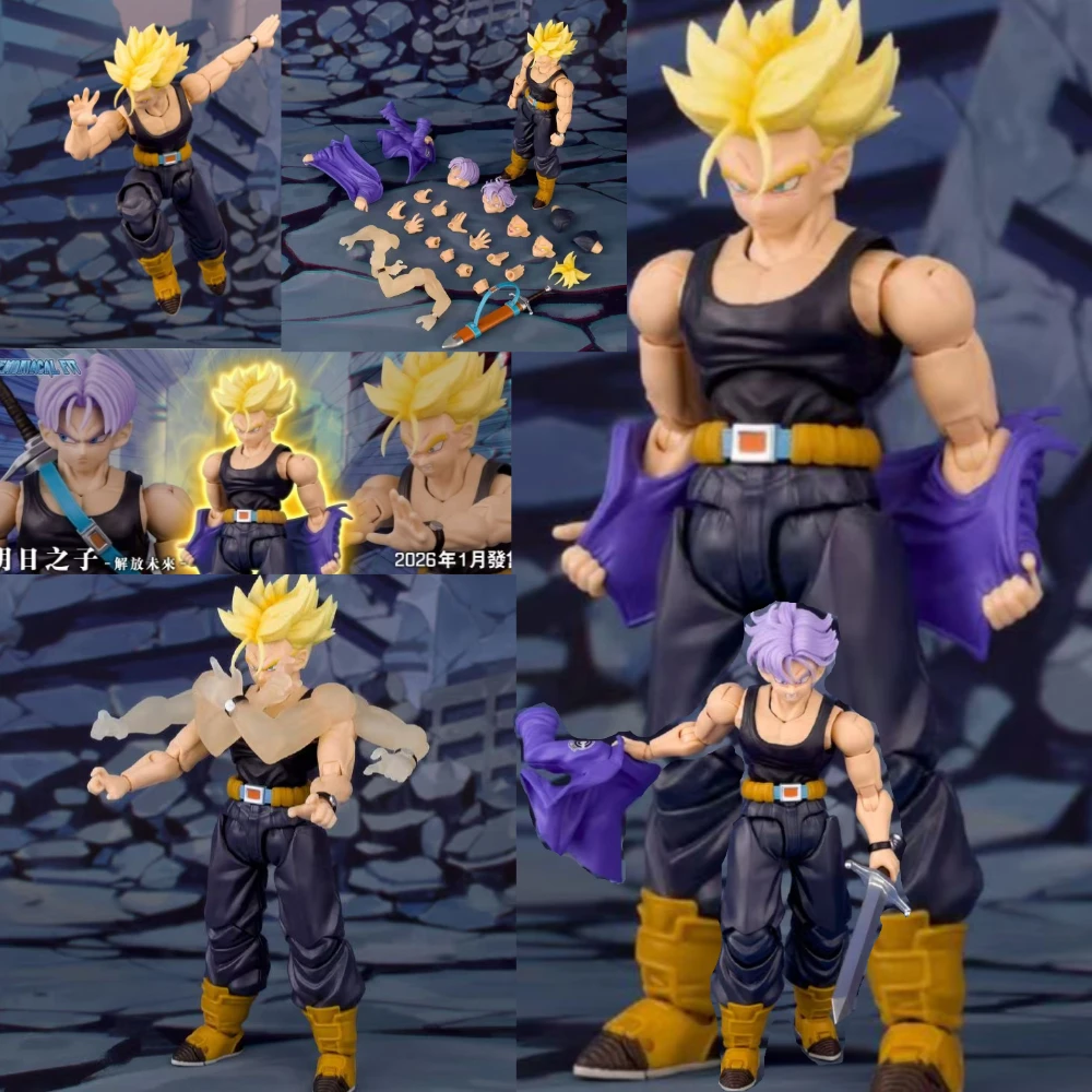 

In Stock Demoniacal Fit Dragon Ball Trunks Action Figure SHF The Coming One Free The Future Anime Figurine Collectible Toy Gifts