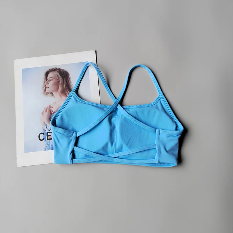 Solid Color Soft High Strength Women Fitness Bra Tight Sport Top Gym Top Training Gym Yoga Underwear Tight With Chest Pad Suit - Image 6