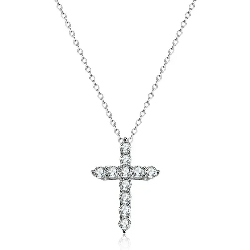 

18K platinum diamond pendant full of diamonds and moissanite for women plated PT950 platinum small fragrance necklace