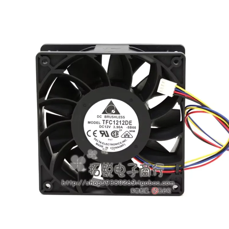 Delta Electronics TFC1212DE 5B66 Server Cooling Fan DC 12V 3.9A 120x120x38mm 4-wire