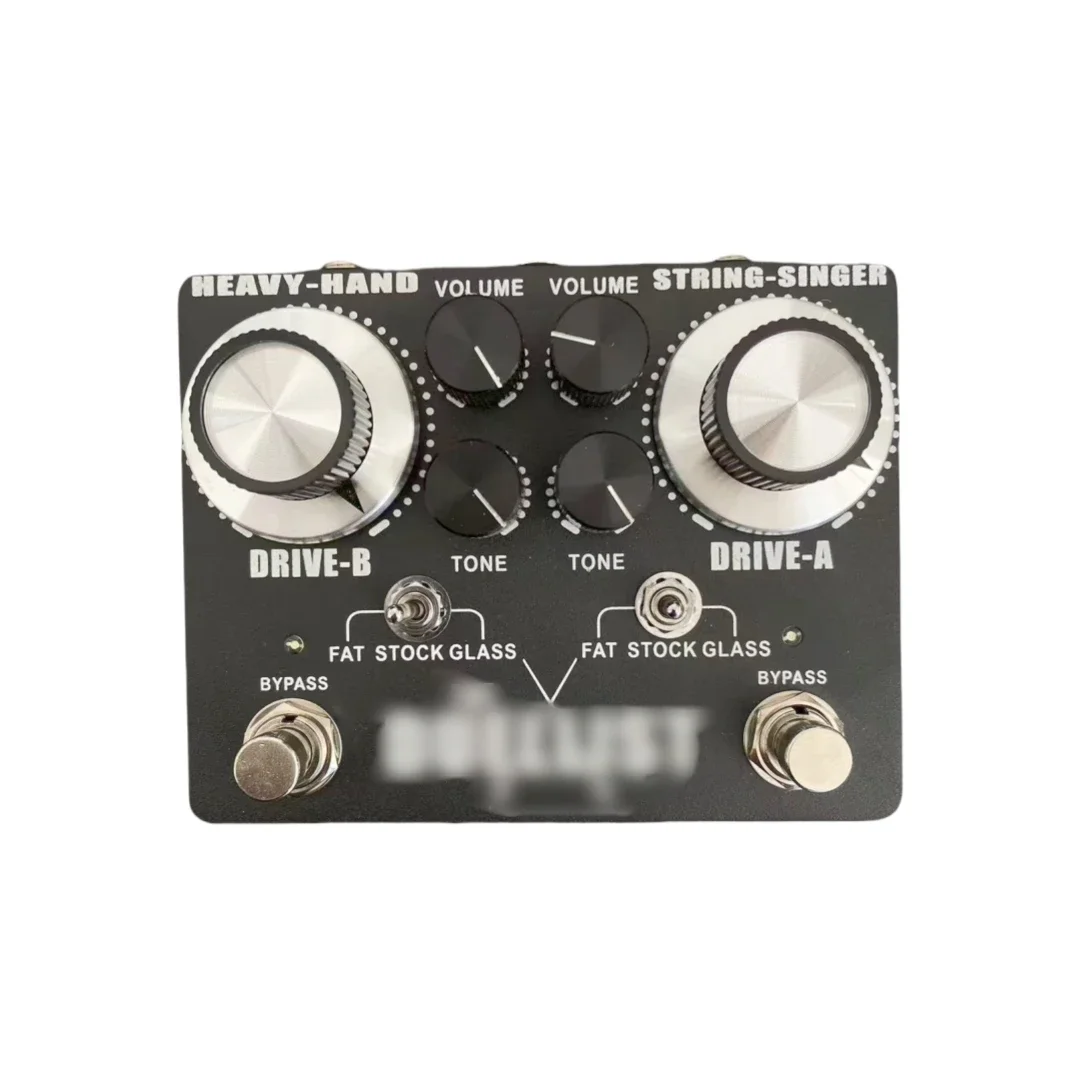LYR pedal Ly Rock King Tone Duellist Generation 2, สีดำ คลาสสิก ความเร็วสูงและดิสทอร์ชั่น เอฟเฟคกีตาร์แบบคู่ ทรูบายพาส