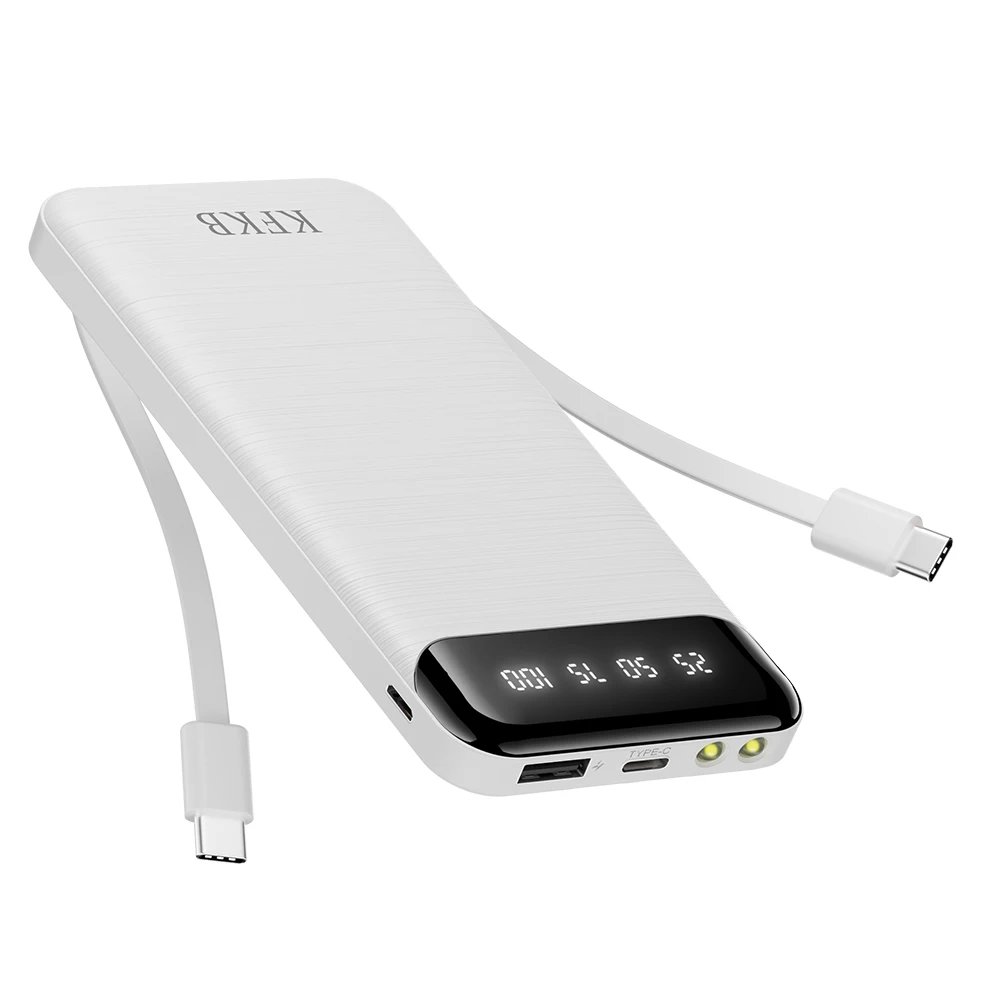 Built-in Dual Cable Multifunctional 20000mAh Portable Power Bank - High Capacity, Built-in Charging Cable, Multiple USB Ports, Travssential For Smartphones And Digital Devices, Outdoor Emergency Backup Battery, Travel Power Solution | Compact Power