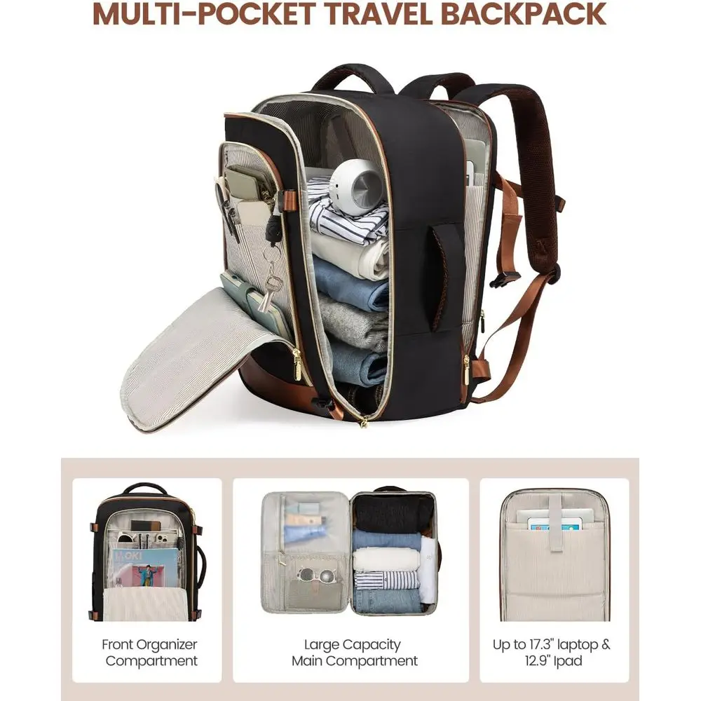 مجموعة أمتعة مكونة من 5 قطع: حقيبة ظهر متدحرجة سعة 22 40 لترًا، حقيبة سفر معتمدة من 20 TSA مع عجلات للسفر