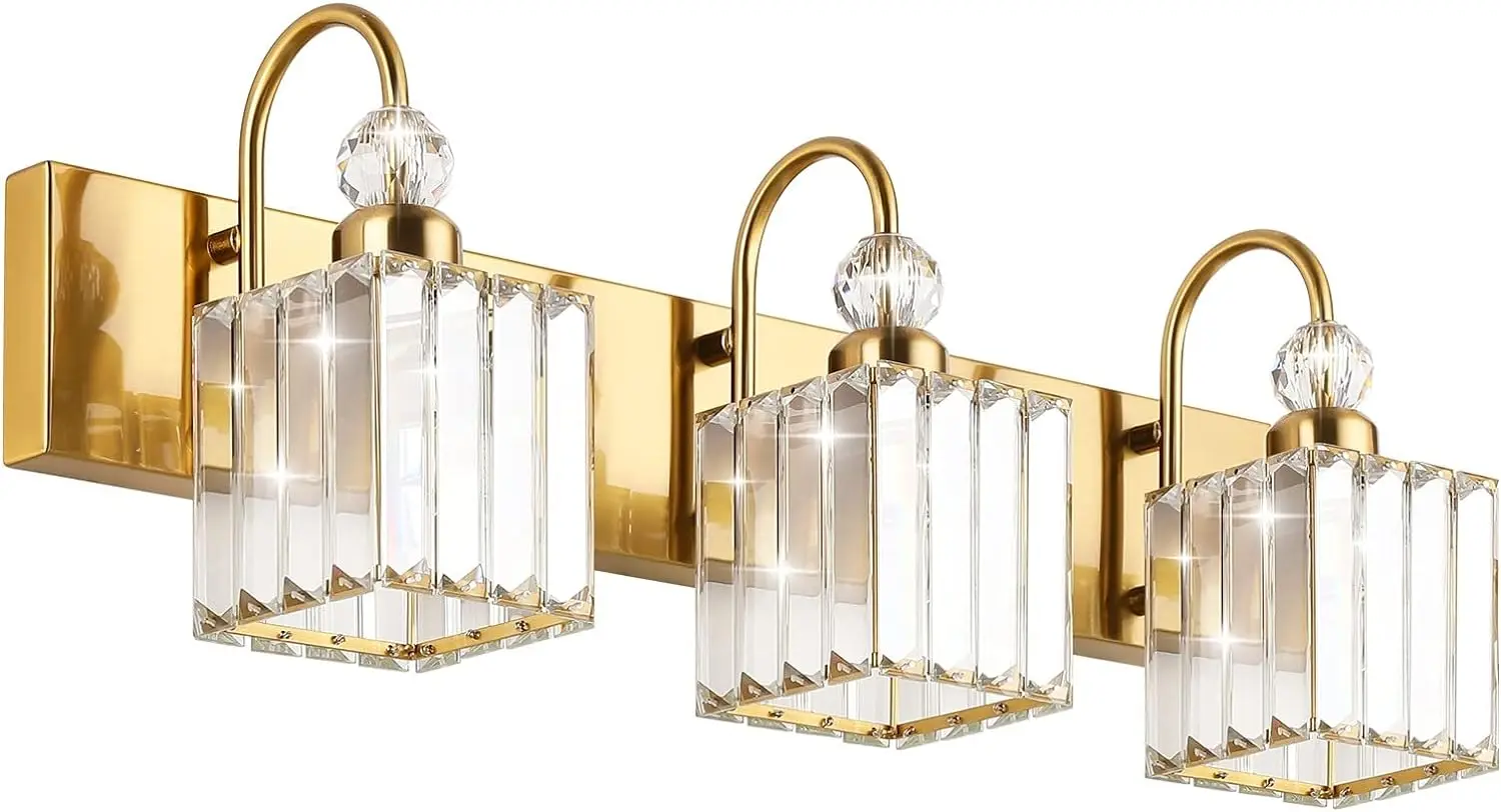 crystal vanity lights para banheiro luminarias de parede luminarias modernas de espelho gold crystal vanity 3 lights 01