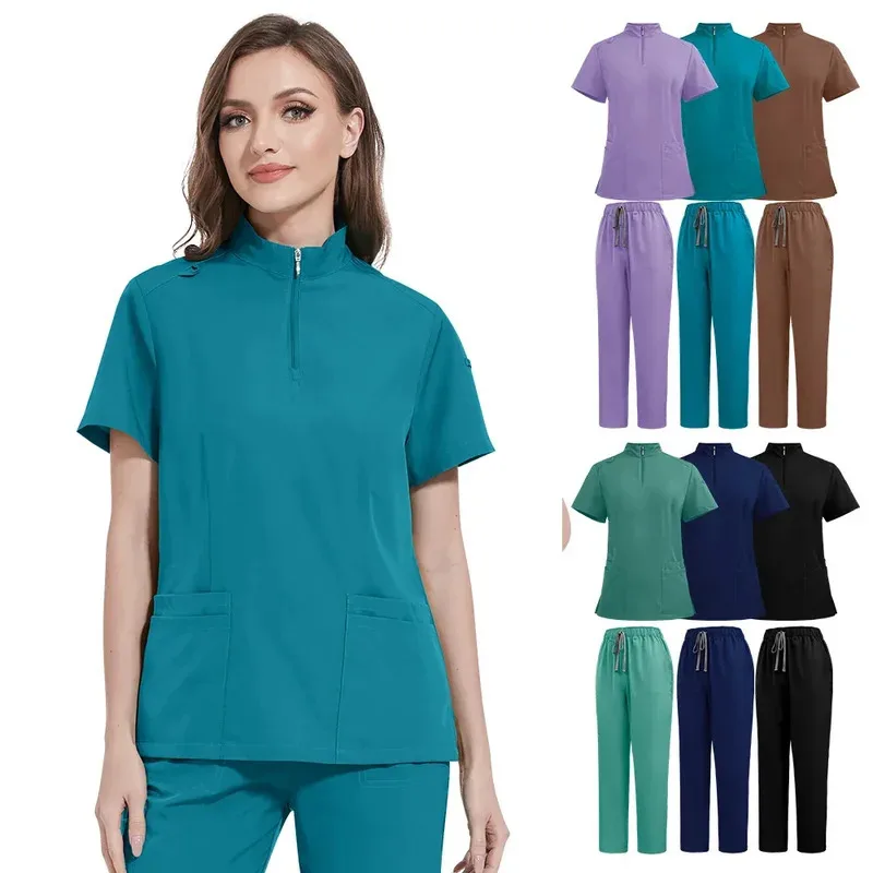 OP-Uniformen für Damen, Peeling-Set, medizinische Krankenschwester, Schönheitssalon, Arbeitskleidung, klinische Peelings, Oberteil + Hose, Spa, Arzt, Krankenpflege, Tunika, Anzug
