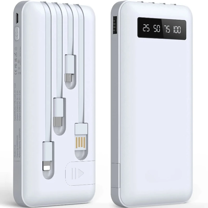 لهواتف iPhone وAndroid، حزمة بطارية شاحن محمول JIUMESS بقدرة 20000 مللي أمبير في الساعة