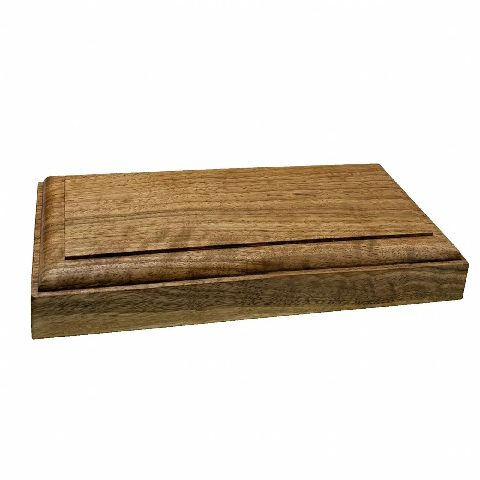 Desktop Display Base with Acrylic Edge Minimalist Rectangular Wooden Base Rectangular Pedestal Dark Brown for Collectors