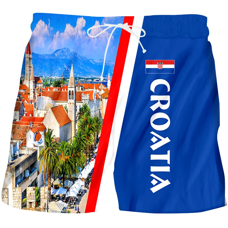 Croatia Football Cheer National Flag Summer Casual Men T-shirt Shorts Suit Custom Short-sleeved Vest Tank Top Commemorative Gift