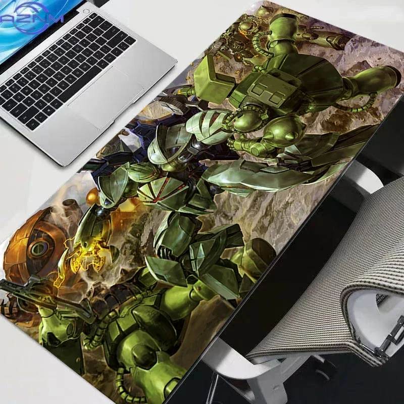 Dark Background Red Green Anime Mecha Graphic Mouse Pad, Rubber Non-Slip Base Smooth Fabric Surface Mouse Pad for Gaming and Off