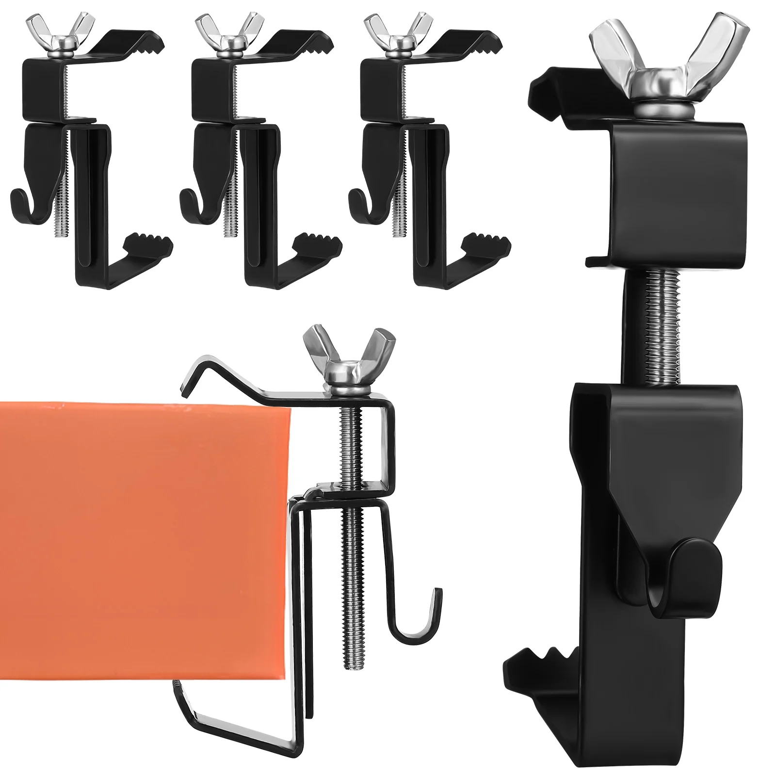 

6 Pcs Hooks Adjustable Brick Brick Wreath Hooks Wall Duty Clips Outdoor Mount Holders Without Drill For Pool Tools