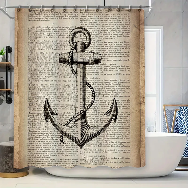 

Vintage floral shower curtain farmhouse bathroom decor botanical print rustic style linen look waterproof washable home accents