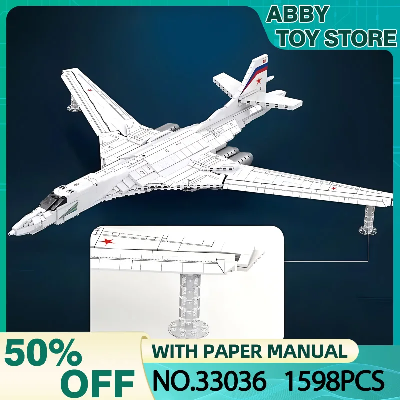 

Military Russia Tu-160 Blackjack Strategic Bomber Moc Building Blocks Soviet White Swan Fighter Model Bricks Toys For Boys