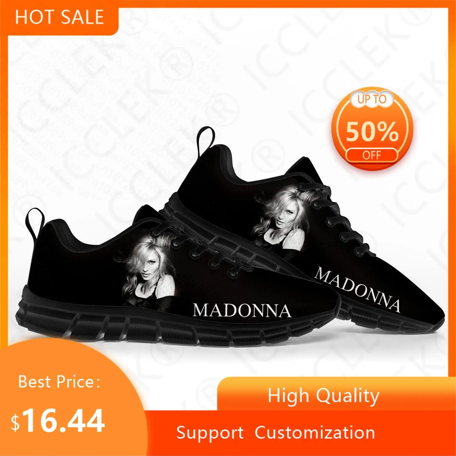 Madonna pop rock singer disco fashion Sports Shoes Mens Womens Teenager Kids Children Sneakers Custom High Quality Couple Shoes