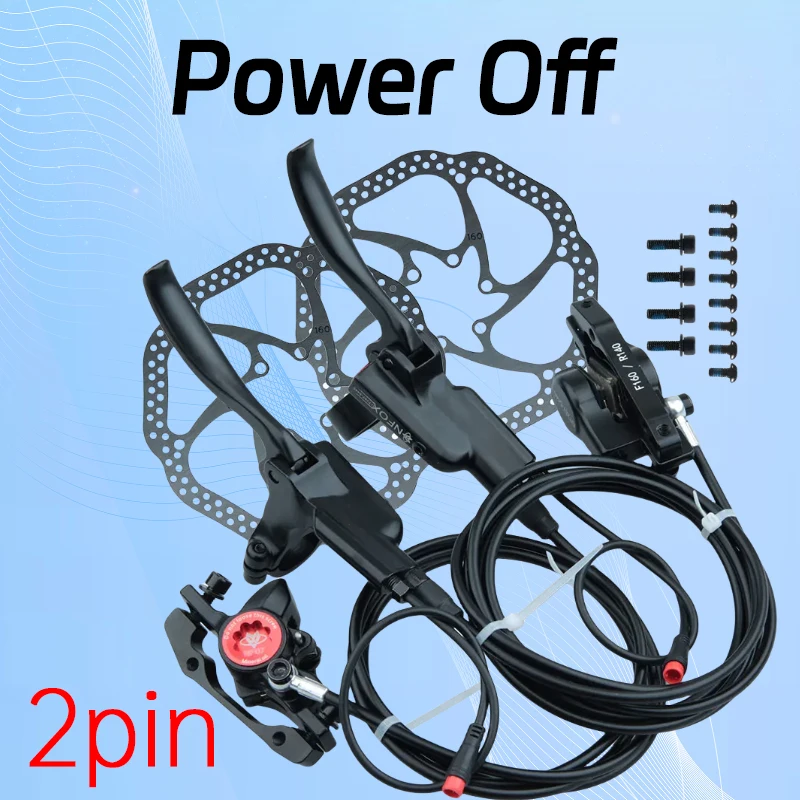 

Hydraulic Brakes 2 pin Power Off Hydraulic Brakes with Sensor Right Side Hydraulic Disc Brake Set for Electric Scooter Bicycle