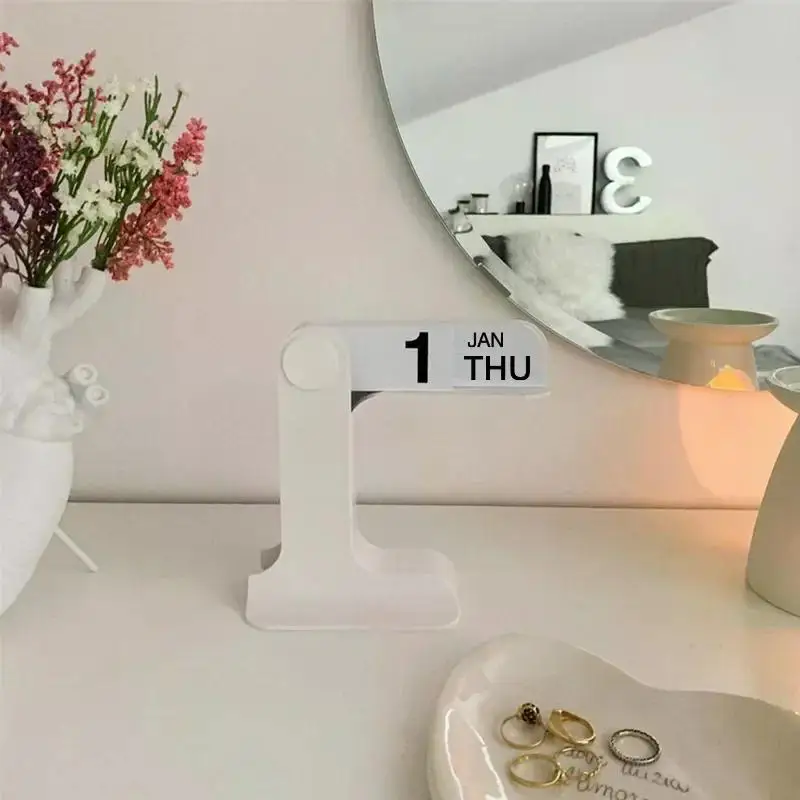 Ins Creative Flippable Calendar Rotatable Desk Calendar Art Crafts Ornaments Home Decoration Accessories for Livingroom Office