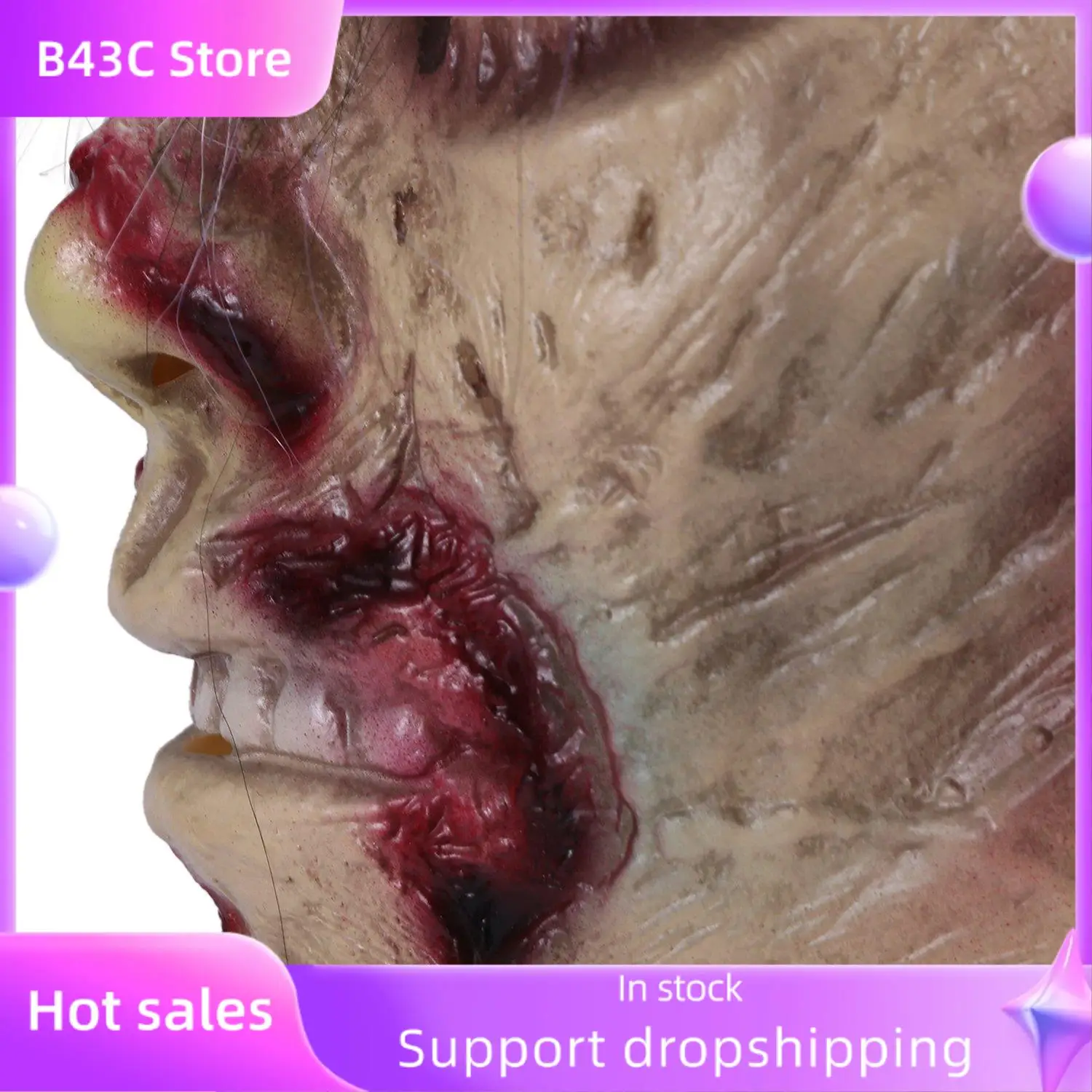 

B14C Halloween Horror Zombie Masks Party Cosplay Bloody Disgusting Rot Face Masque Masquerade Terror Latex Mask For Adult