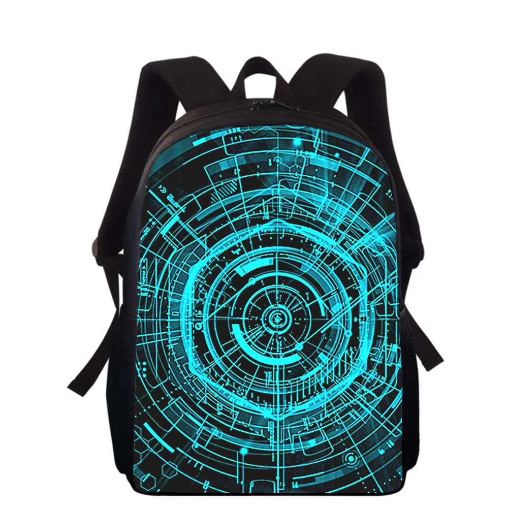 Mochila con estampado 3D de Arte de celosía de línea colorida para niños, bolsas de escuela primaria para niños y niñas, mochila para estudiantes, bolsa para libros escolares, 16"