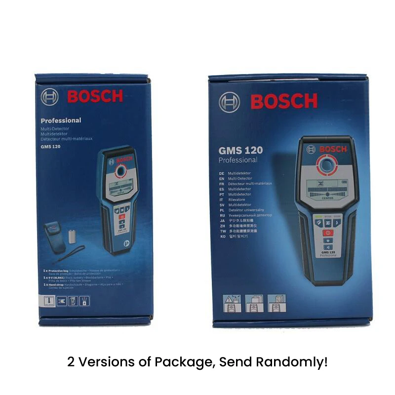 Bosch GMS 120 Wall Detector Multifunction LCD Display Wall Scanner for Live Wires Cable PVC Pipe Metal Wood Stud Finder