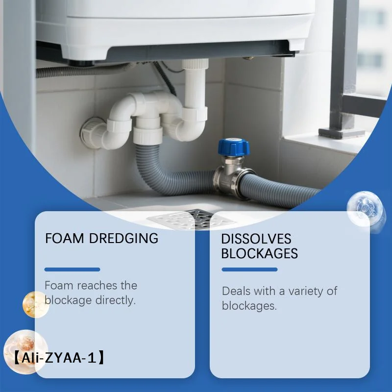 【A】Drain cleaning powder dissolves blockages, removes odors and stains, maintains pipes, and ensures smooth water flow.