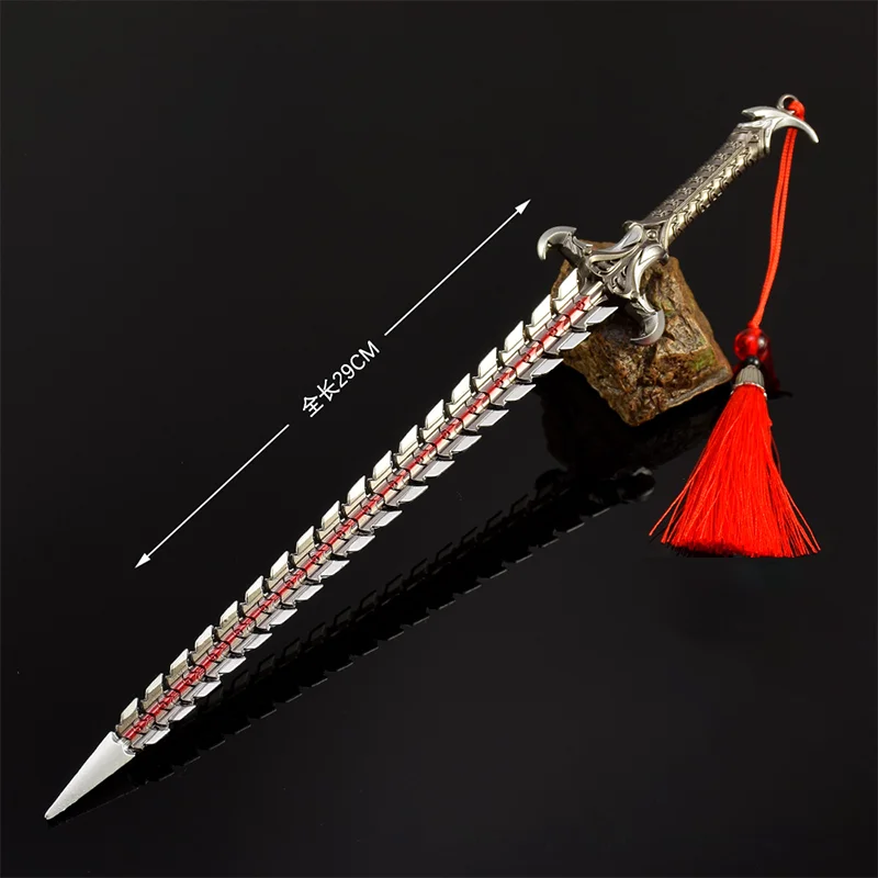 

29cm Game Weapon Figure Decorate Swords,Snake Blade Silver Snake Dance,Model Metal Desktop Ornaments Toy Sword Collections