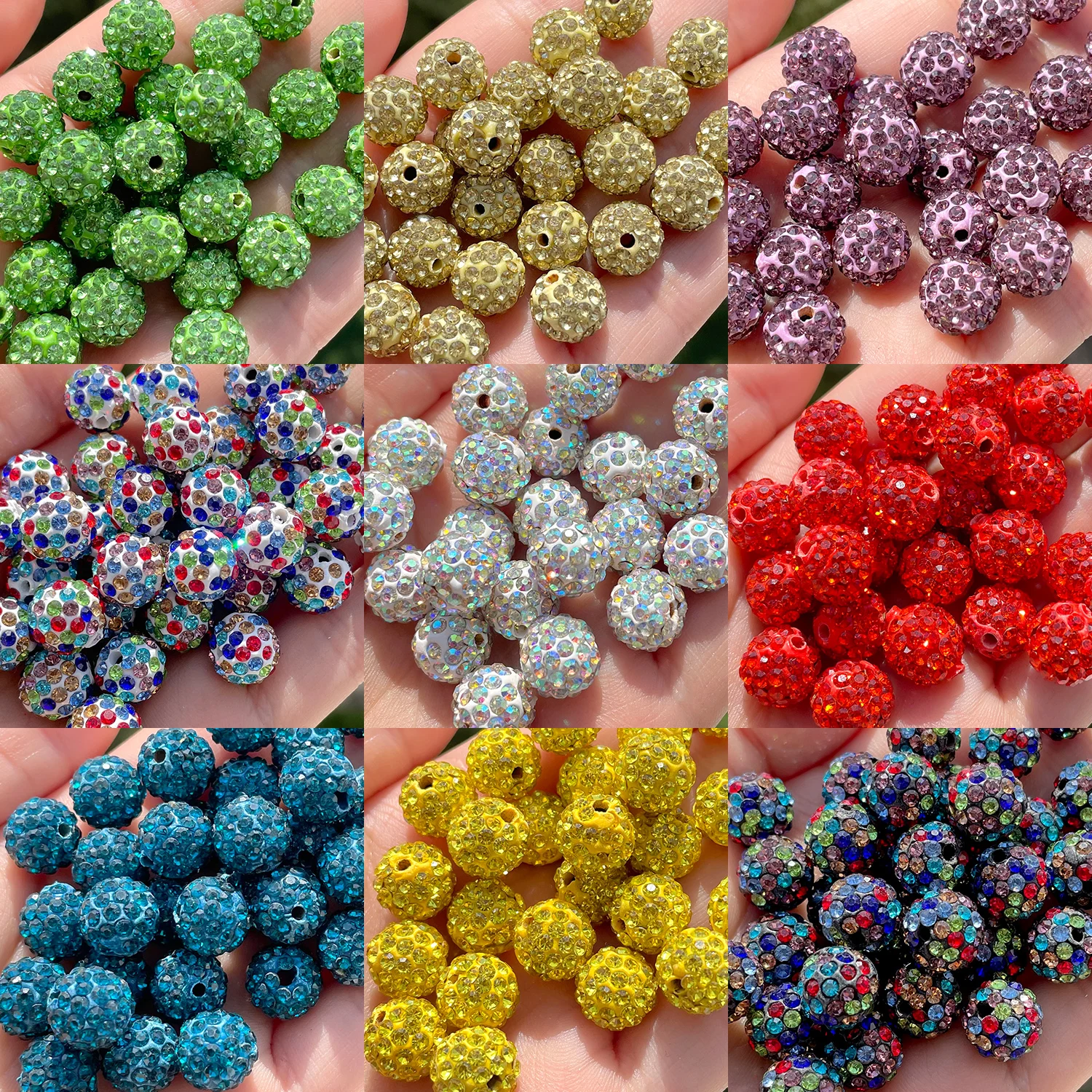 10 sztuk 6/8/10mm czeskie kryształki górskie Pave kula dyskotekowa gliniane koraliki okrągłe koraliki dystansowe Charms dla DIY tworzenia biżuterii bransoletka