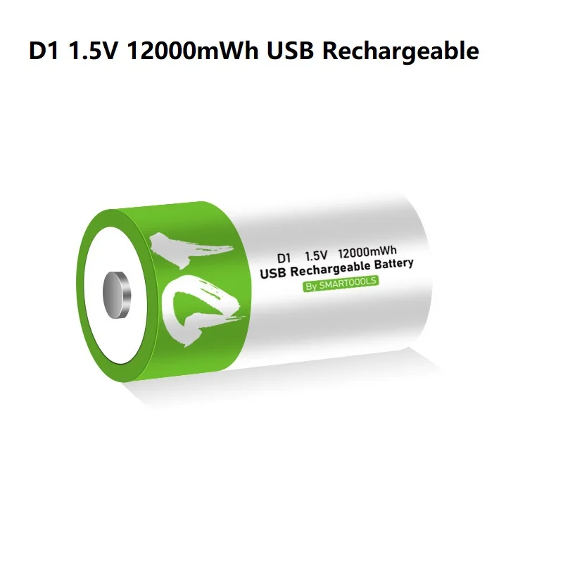 1-10 Uds. Baterías recargables USB tamaño D LR20 Li-ion 1,5 V 12000mWh con Cable tipo C para electrodomésticos de Gas