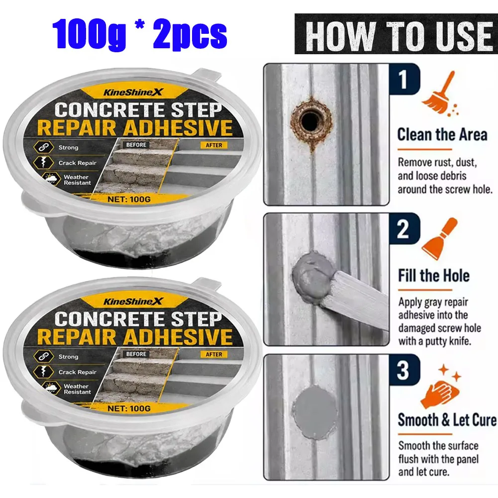 2Pcs Concrete Crack Filler Repair Adhesive Cracks Filler Waterproof High Strength Strong Bonding For Walkway
