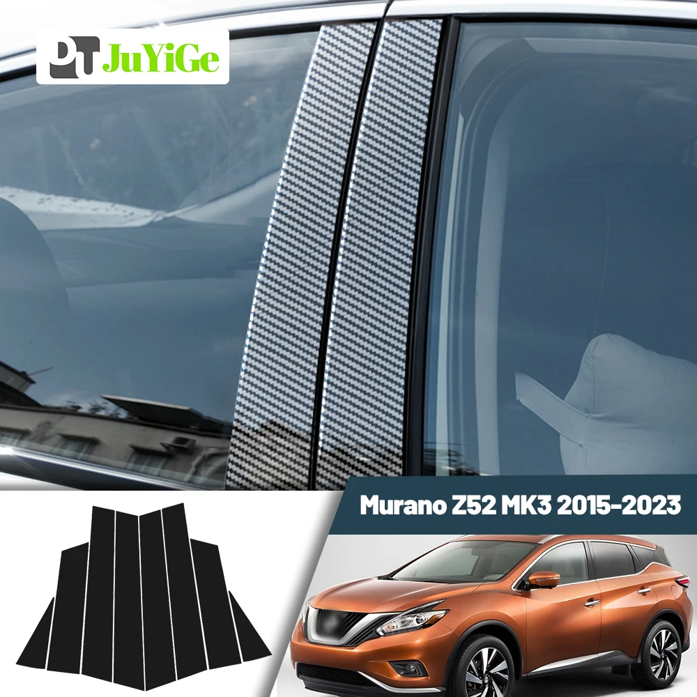 

Glossy Black Carbon Fiber Window Door Deal B C Pillar Post Cover Sticker For Nissan Murano Z52 2015-2023 2015 2016 2017 2018