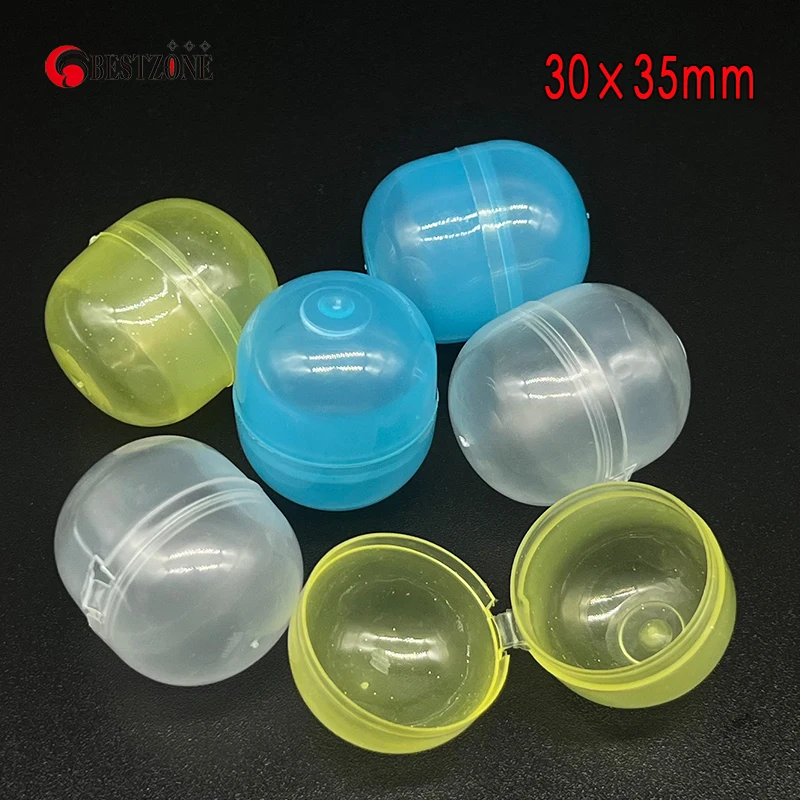 

50Pcs 30*35MM 1.18*1.38inch Plastic Linked capsule Hinged Conjoined Empty Container DIY Surprise Ball For Toy capsule dispenser