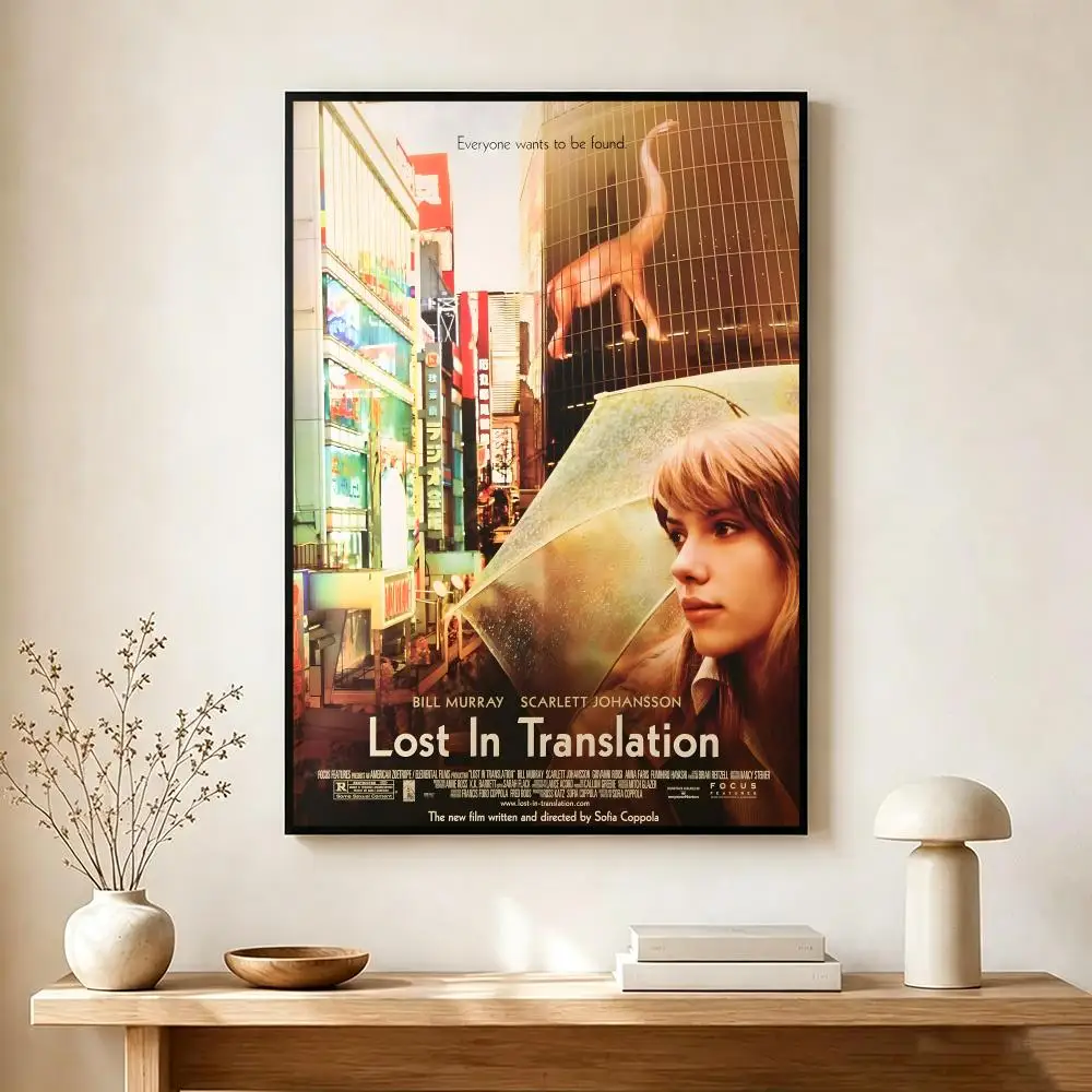 Movie Romance L-Lost In Translation Poster Lightweight Self‑Adhesive PP Wall Decal for Study Living Room Bedroom Decor Gift