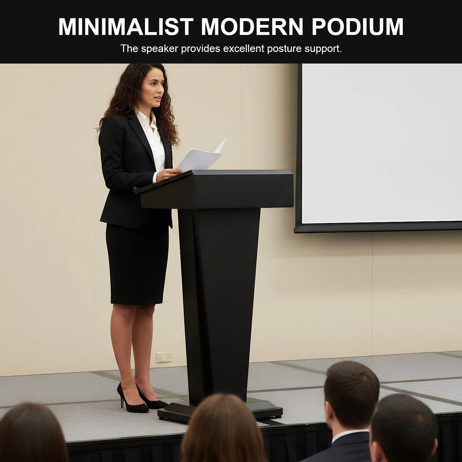 Profession Podium Stand Multi-Purpose Heavy Duty Metal Lecterns Large Capacity for Church School Office Home