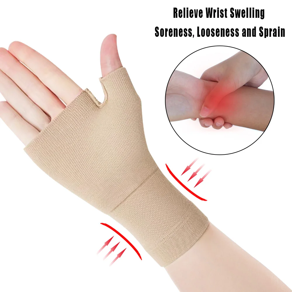 

Legbeauty, 1 пара компрессионных перчаток, туннель запястья, артрит, поддержка запястья, спортивные перчатки для мышц, рукава под давлением, растяжение связок, боль в суставах