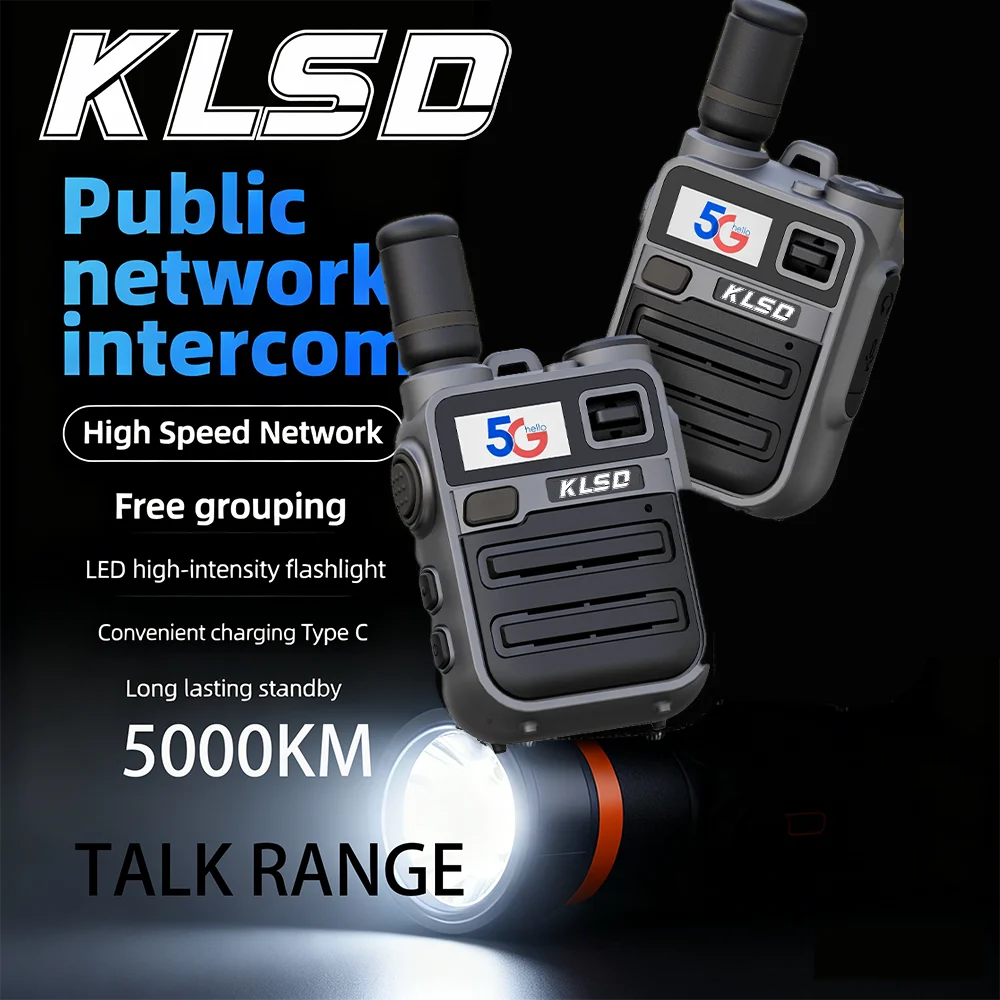 Outdoor Handheld Mini 4G POC Walkie Talkie Wireless Radio Full Network Intercom 5000Km Call Range with Public SIM CARD Support