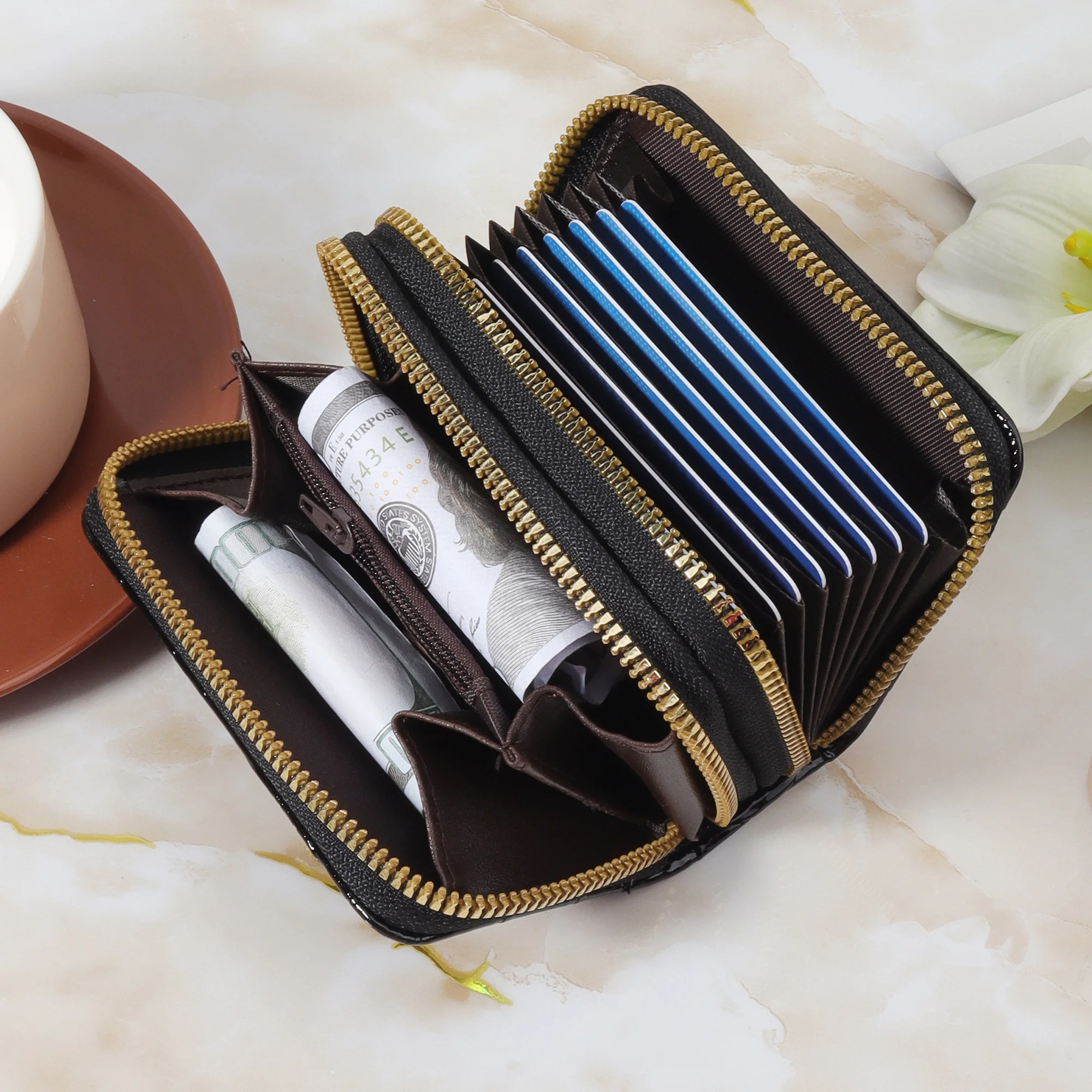 حقيبة يد نسائية عصرية قصيرة بسحاب، محفظة للعملات المعدنية، سحاب عصري، حقيبة تخزين بطاقات الائتمان عالية الجودة