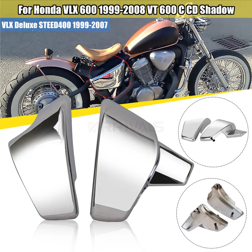 

Chrome Motorcycle Left Right Side Battery Fairing Cover For Honda VLX 600 Shadow Deluxe VT 600 CD 99-2007 Motorbike Accessories