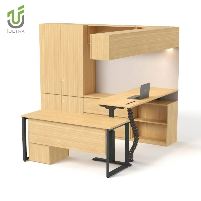 مخصص.IULTRA مكتب تنفيذي ملكي حديث طراز باروكي متين وسهل التجميع فاخر CEO أوراق شجر عتيقة MDF MFC Wood Carvi