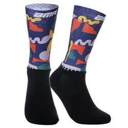 Anti slip silicone cycling socks integrated with high-tech bicycle socks compressed bicycle outdoor running socks