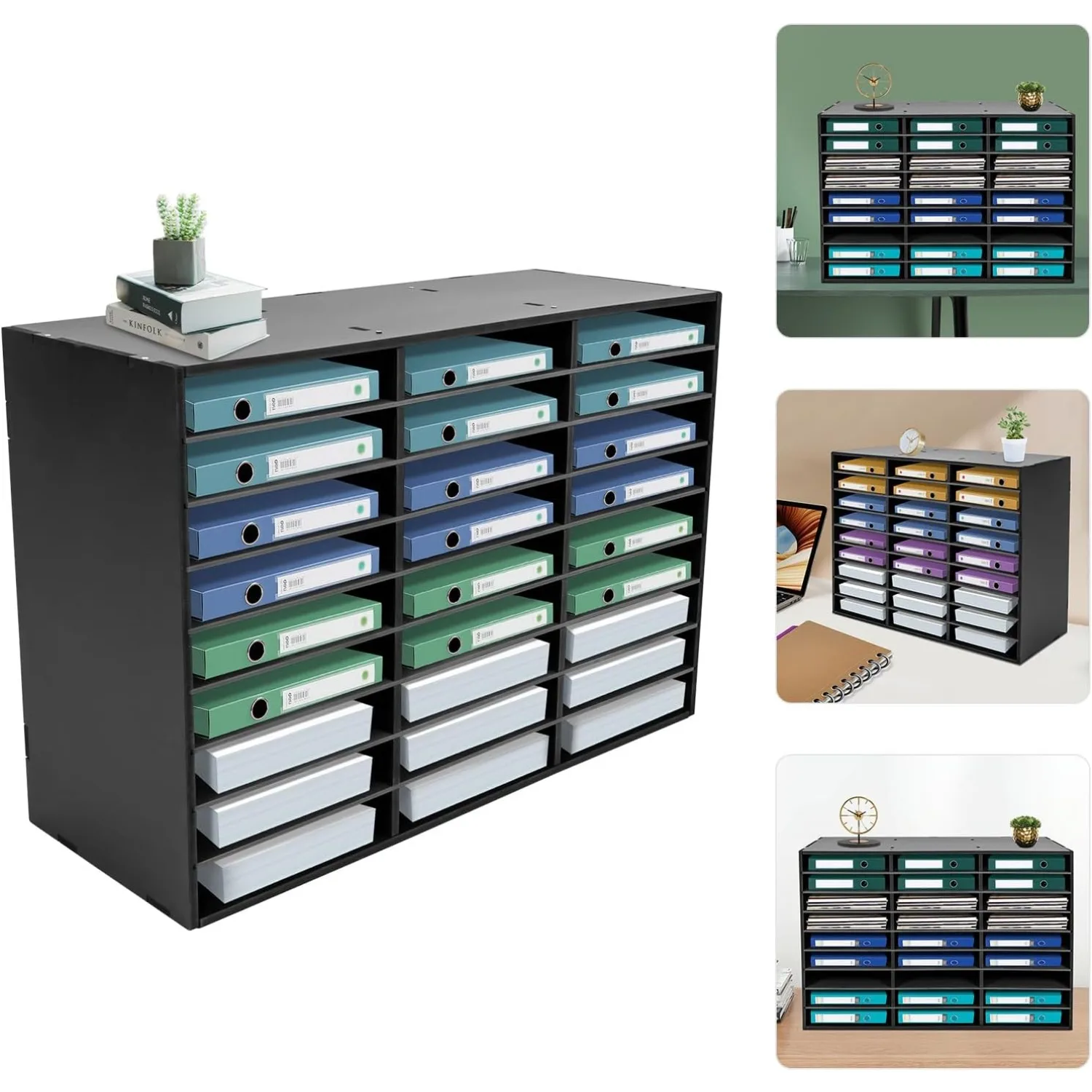 Mail Sorter Organizer, 27 Compartments Literature Organizer, Desktop File Sorter, Paper Organizer for Home School Office