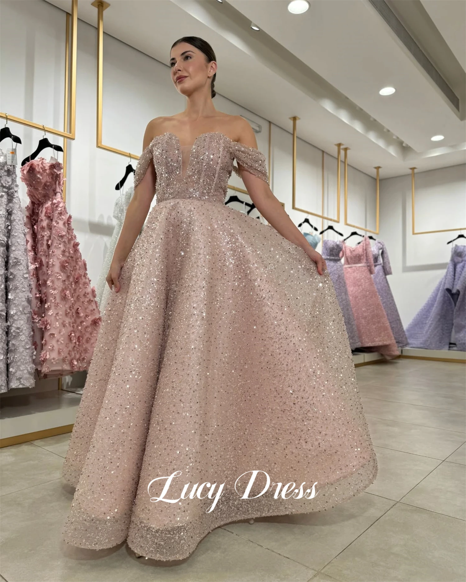 Lucy Elegant Wedding Party Dress Evening Fluffy Mesh Formal Dresses Woman Robe De Soiree Femmes Special Occasions Customized