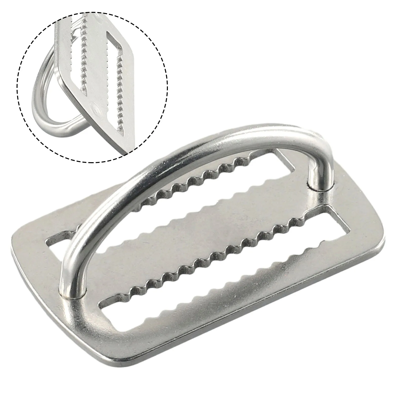 Keeper Belt Slide Keeper Smooth Webbing Weight Belt Silver Slide Stopper Keeper 316 Stainless Steel BCD Belt No Rust