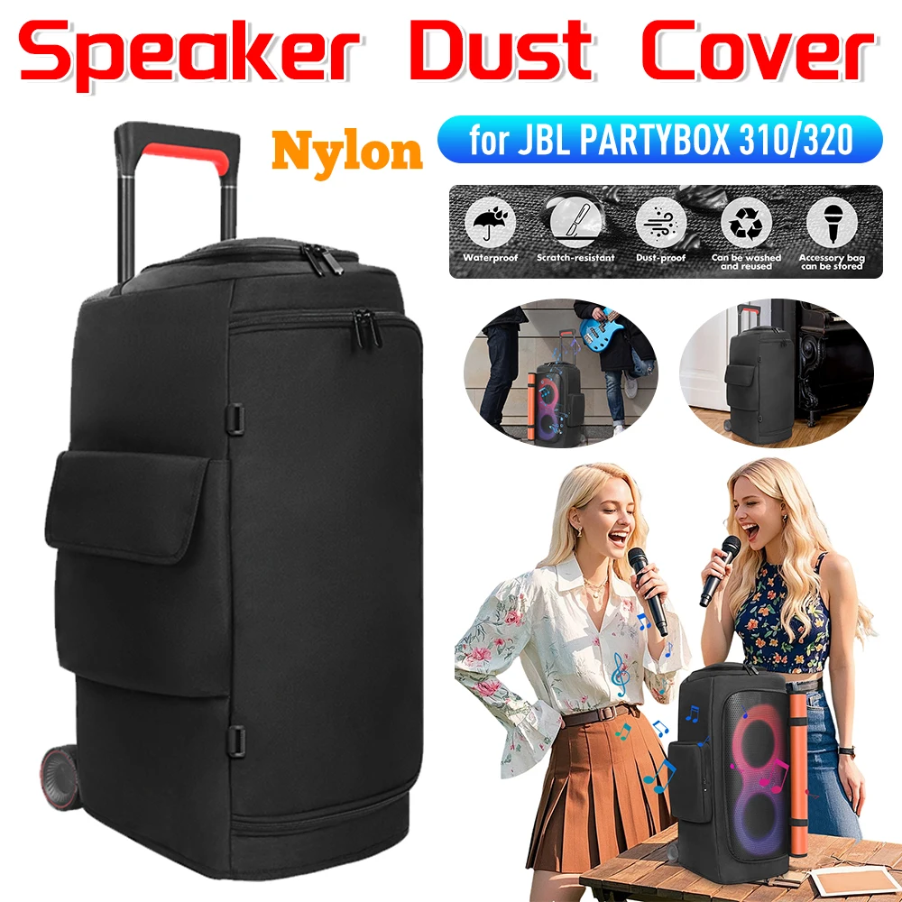 

Padded Speaker Protective Cover Waterproof Double-Sided Speaker Storage Bag Speaker Carry Bag for JBL PARTYBOX 310/320 Accessory