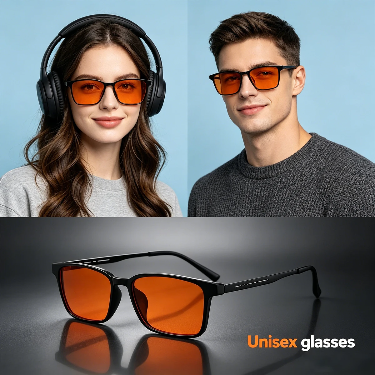 1PC 99% Orange Blue Light Blocking Glasses for Sleep- Anti Fatigue -Suitable for Screens|Game