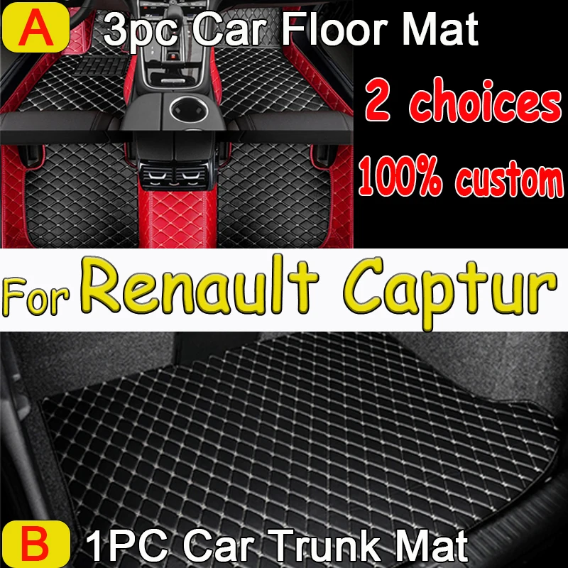 Custom Car floor mats for Renault Captur 2014 2015 2016 2017 auto foot Pads automobile carpet cover